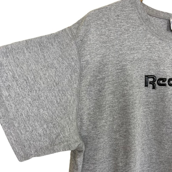 Vintage Y2K Reebok Gray Baby Tee Cropped Tshirt Boxy Fit Made In USA Size XL - Picture 3 of 14